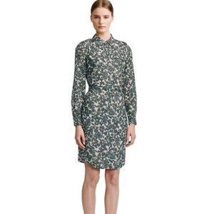 Tory Burch Brigitte Shirt Dress Vine Print Cotton Lined Belted